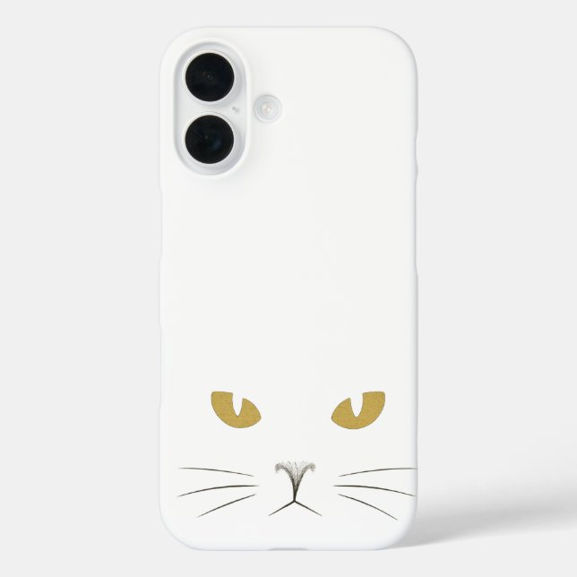 "Golden Gaze: Minimalist Cat Face Glow Case" Case-Mate iPhone Case (Back)