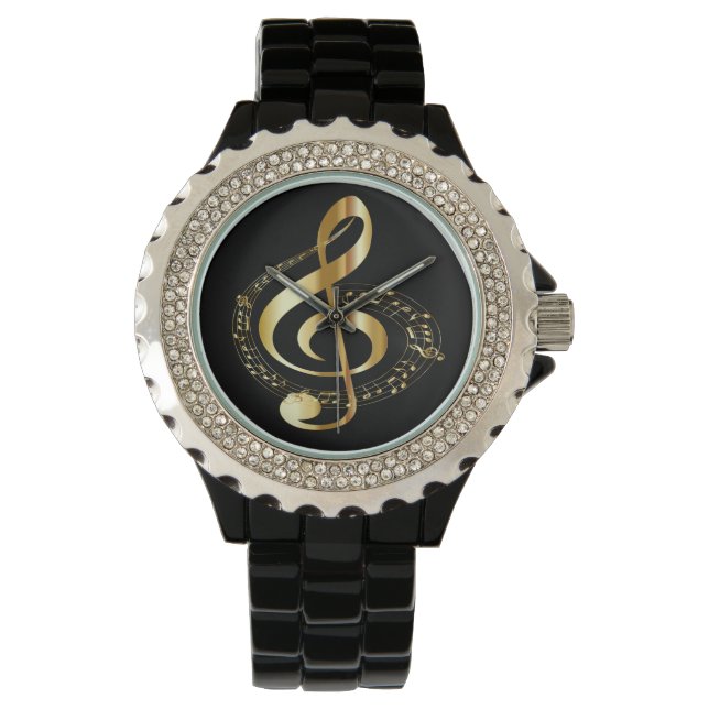 Golden Gclef Ladies Rhinestone Watch (Front)