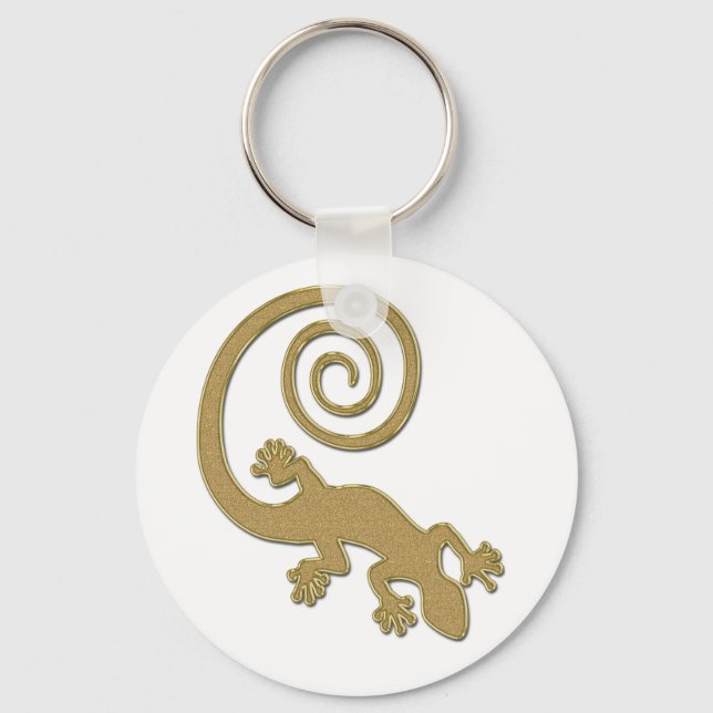 Golden Gecko | make your own background Keychain (Front)