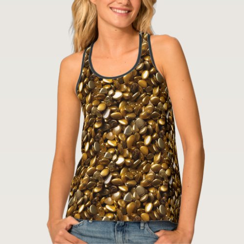 Golden Gems Nature Luxurious Pattern Tank Top