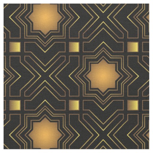 Golden Geo Stars Fabric