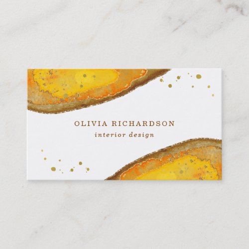 Golden Geode  Watercolor Business Card