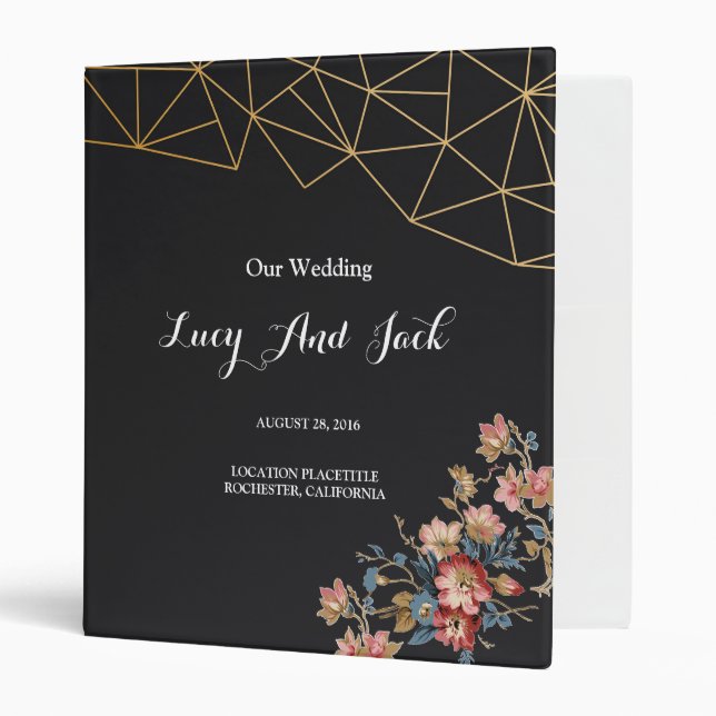 Golden Geometric 3 Ring Binder (Front/Inside)