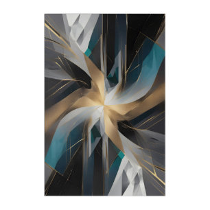 Golden Geometric Aurora Acrylic Print