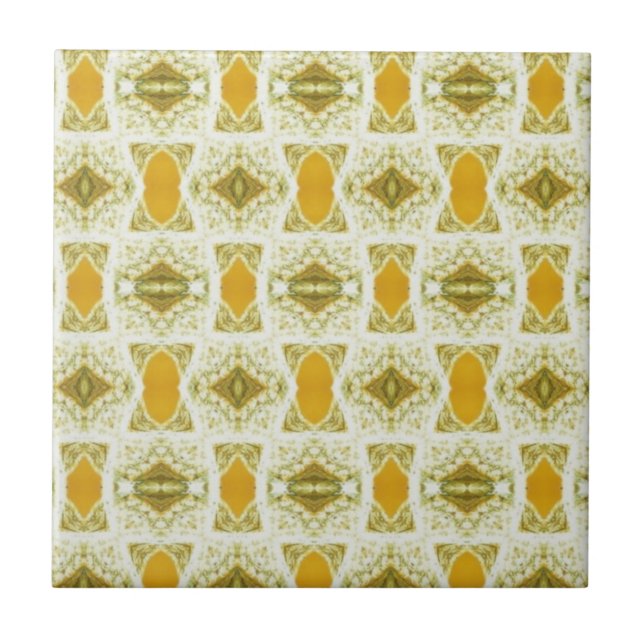 Golden geometric design  ceramic tile (Front)