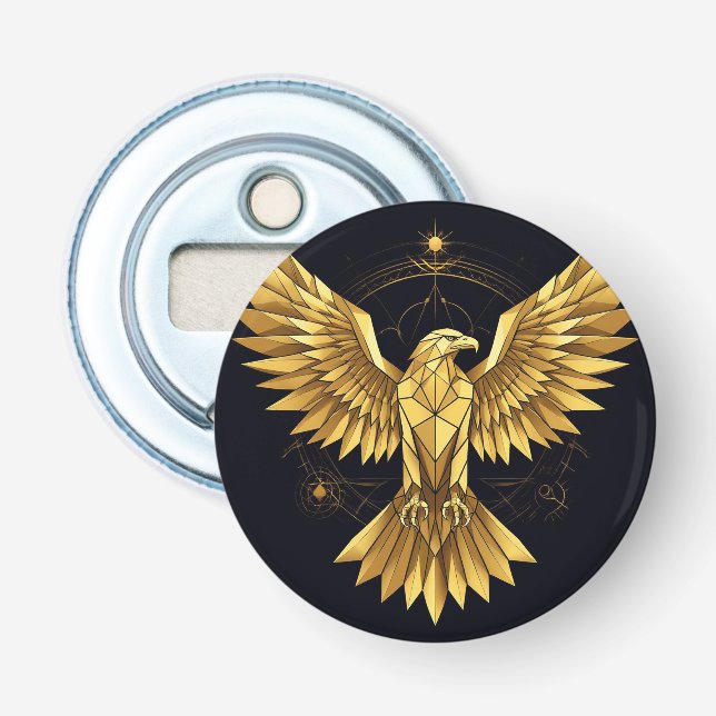 Golden Geometric Eagle Bottle Opener (Front)