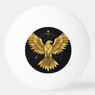 Golden Geometric Eagle Ping Pong Ball