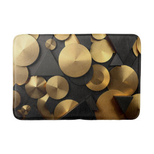 Golden Geometric Luxury Abstract Bath Mat