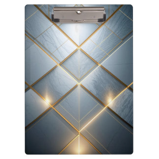 Golden Geometric Marble Luxury Pattern Clipboard