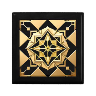 Golden Geometric Ornament Gift Box