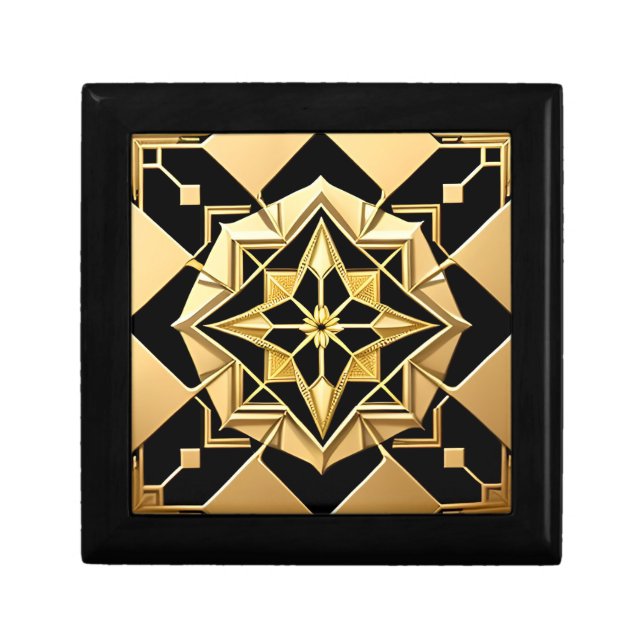 Golden Geometric Ornament Gift Box (Front)