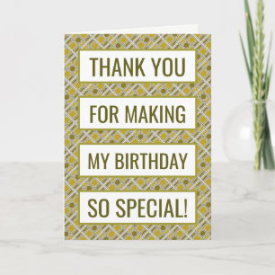 Golden Geometric Pattern, Birthday Thank You