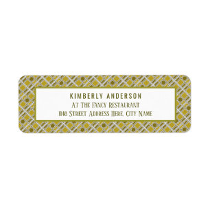 Golden Geometric Pattern, Modern Birthday Party Label