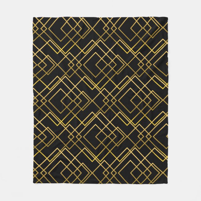 Golden geometric, seamless rhombus pattern. fleece blanket (Front)