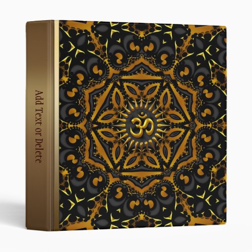 Golden Geometry AUM Hexagonal Mandala 3 Ring Binder