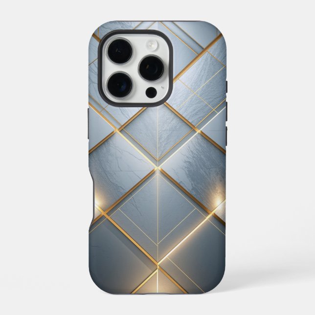 Golden Geometry Marble Luxury Pattern Iphone Case (Back)