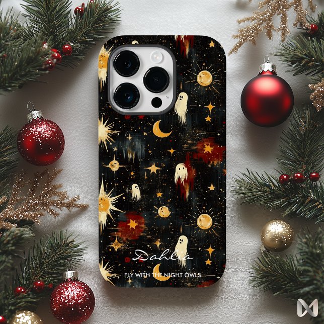 Golden Ghosts and Celestial Stars in Midnight Sky Case-Mate iPhone Case (Creator Uploaded)