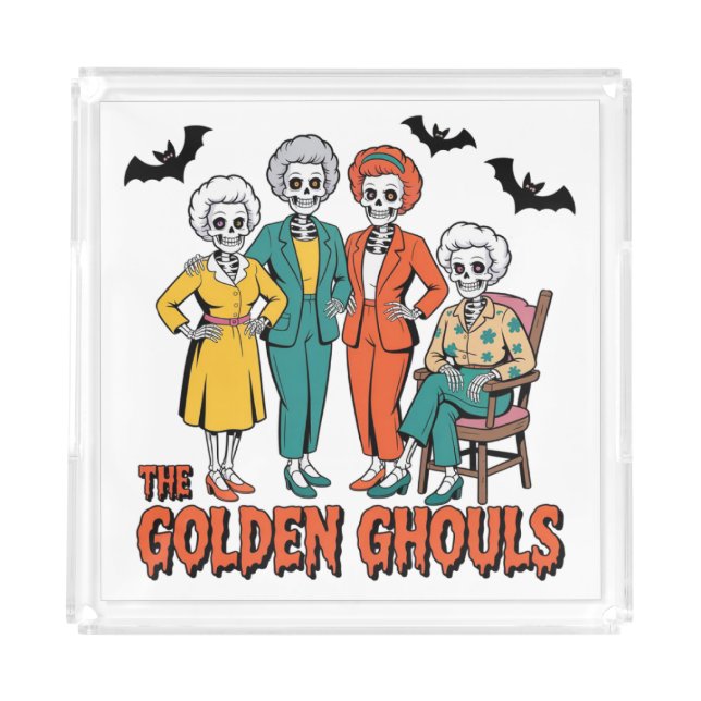Golden Ghouls Girls' Halloween Acrylic Tray (Front)
