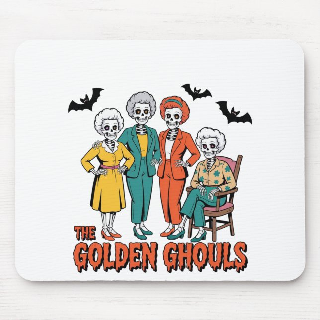 Golden Ghouls Girls' Halloween Mouse Pad (Front)