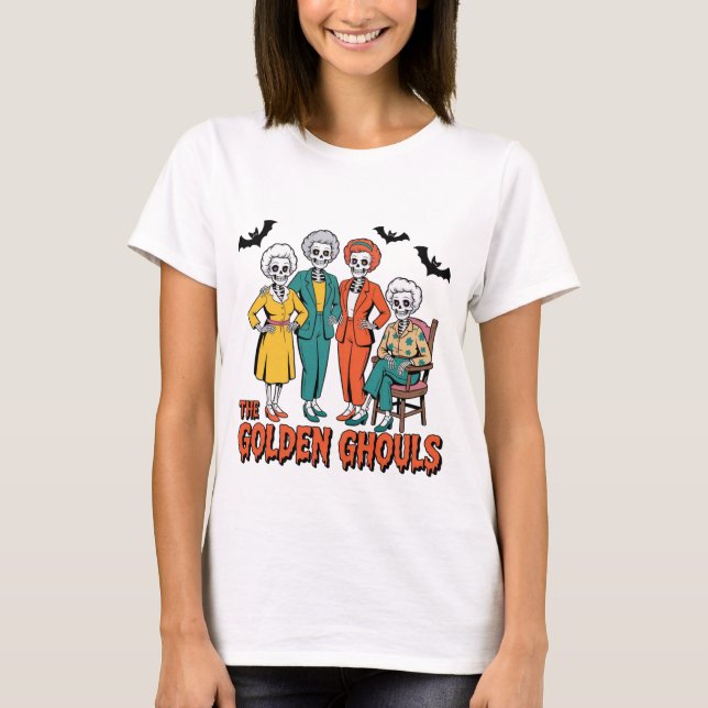 Golden Ghouls Girls' Halloween T-Shirt (Front)