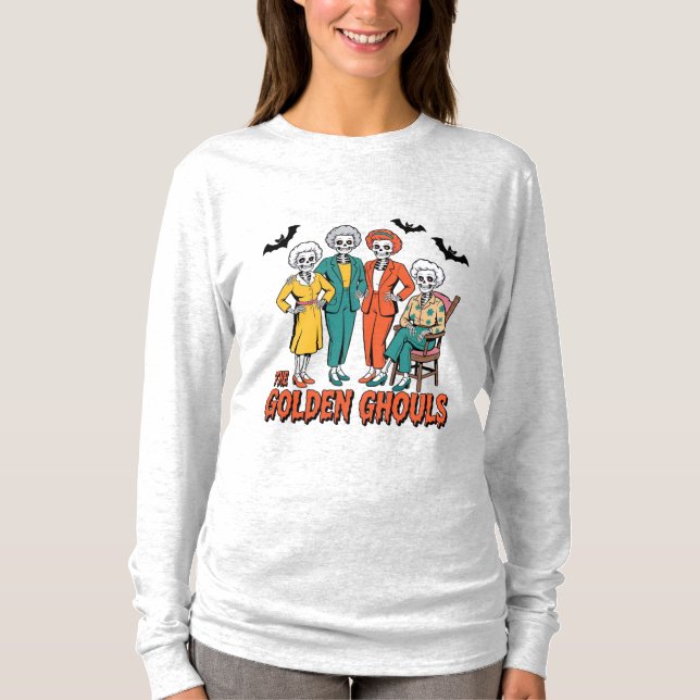 Golden Ghouls Girls' Halloween T-Shirt (Front)