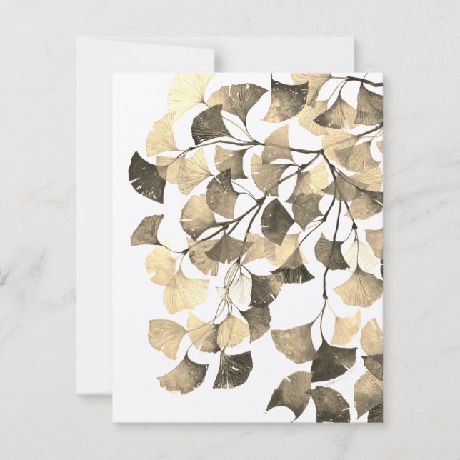 Golden Ginkgo Biloba - Blank Card V1 (Front)