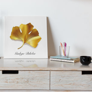 Golden Ginkgo Leaf Longevity Botanical Art
