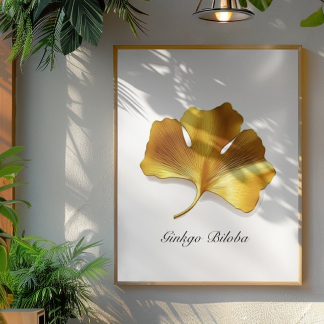Golden Ginkgo Leaf - Symbol of Longevity & Health Poster (Creator Uploaded)