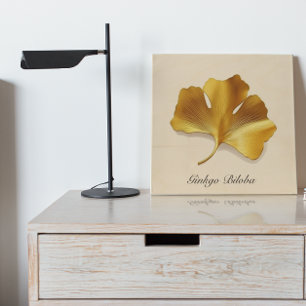 Golden Ginkgo Leaf - Symbol of Longevity & Health Wood Wall Art