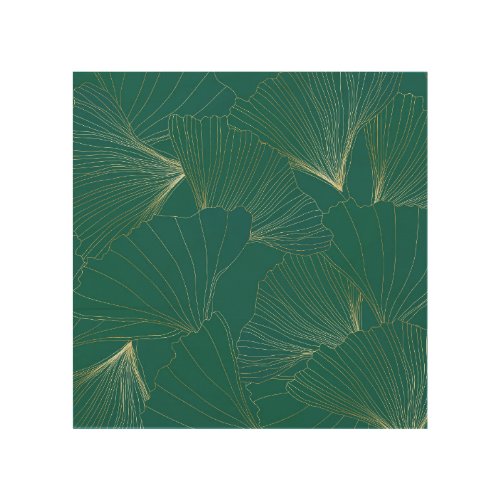 Golden Ginkgo Leaves Art Deco