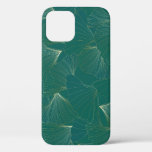 Golden Ginkgo Leaves Art Deco iPhone 12 Case