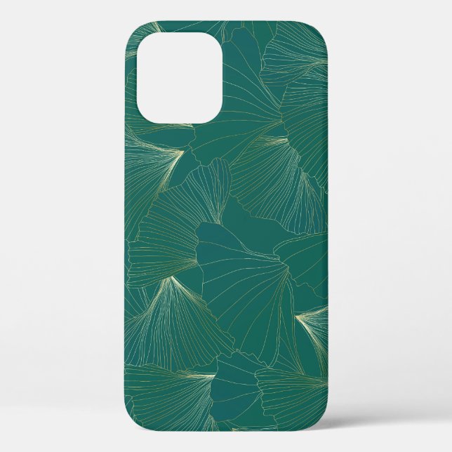 Golden Ginkgo Leaves Art Deco Case-Mate iPhone Case (Back)