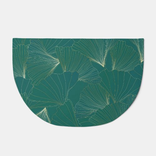 Golden Ginkgo Leaves Art Deco Doormat