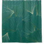 Golden Ginkgo Leaves Art Deco Shower Curtain