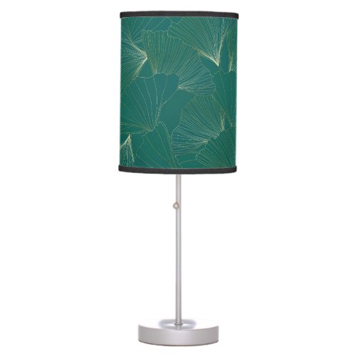 Golden Ginkgo Leaves Art Deco Table Lamp
