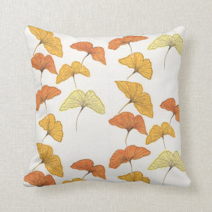 Golden Ginkgo Throw Pillow
