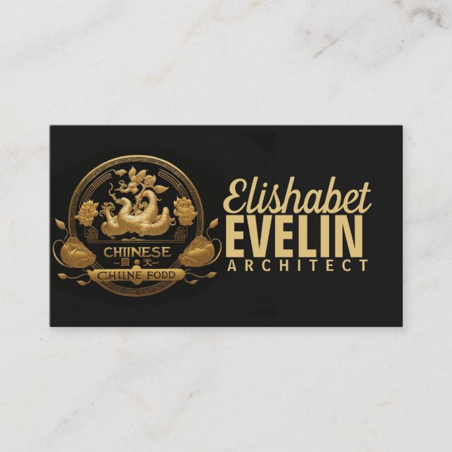 Golden Ginseng Fusion: Chinese Food Business Card (Front)