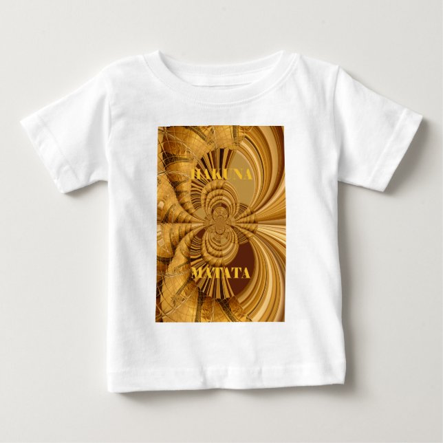 Golden Giraffe Art Print Baby T-Shirt (Front)