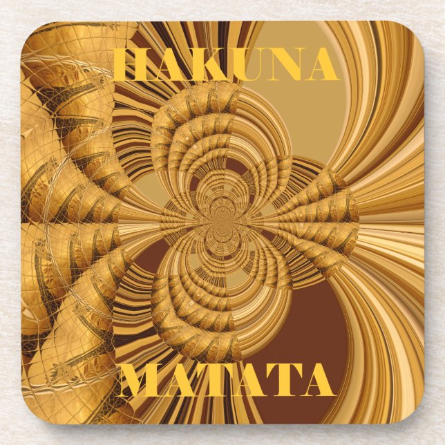 Golden Giraffe Art Print Beverage Coaster (Front)