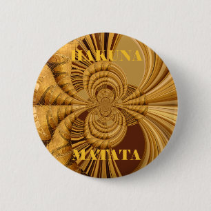 Golden Giraffe Art Print Button