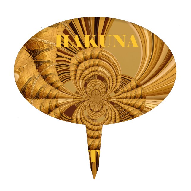 Golden Giraffe Art Print Cake Topper (Front)