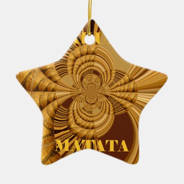 Golden Giraffe Art Print Ceramic Ornament (Front)