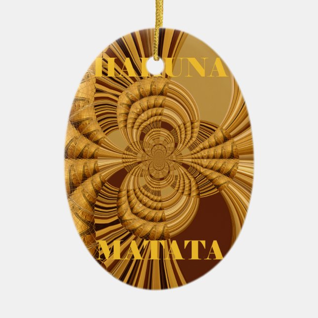 Golden Giraffe Art Print Ceramic Ornament (Front)