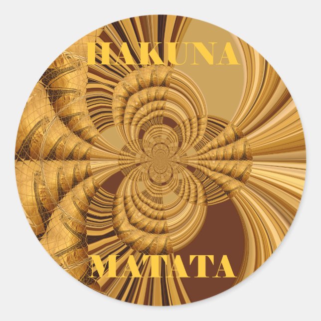 Golden Giraffe Art Print Classic Round Sticker (Front)