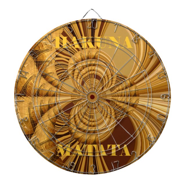 Golden Giraffe Art Print Dartboard (Front)