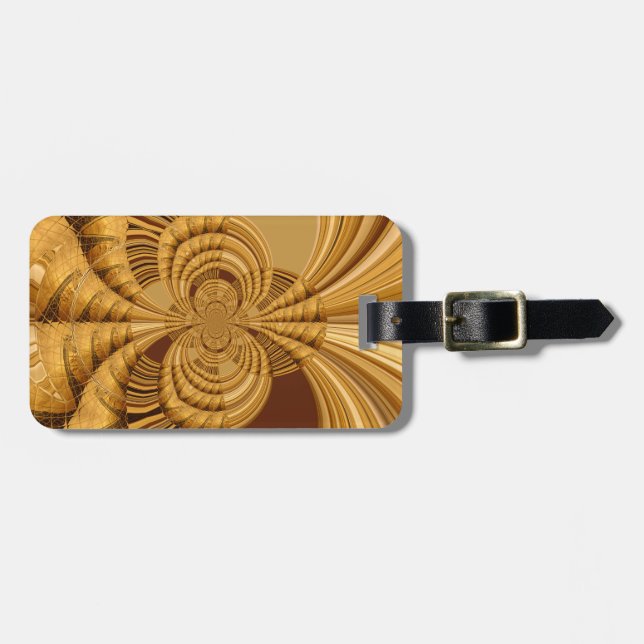 Golden Giraffe Art Print Luggage Tag (Front Horizontal)