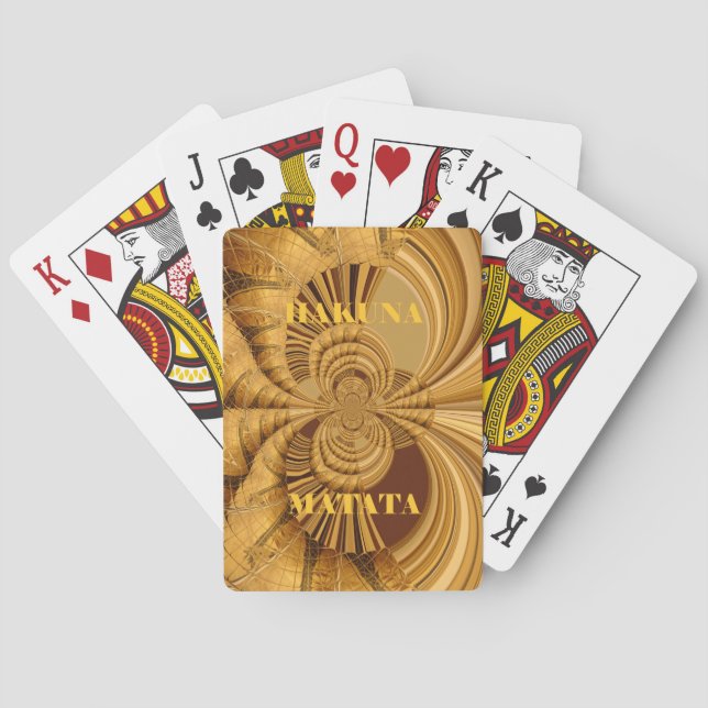 Golden Giraffe Art Print Poker Cards (Back)