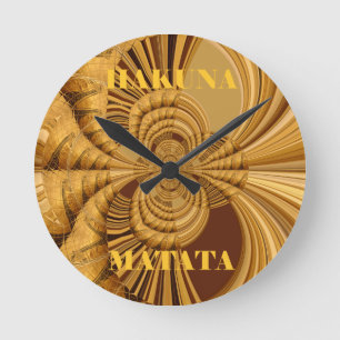 Golden Giraffe Art Print Round Clock