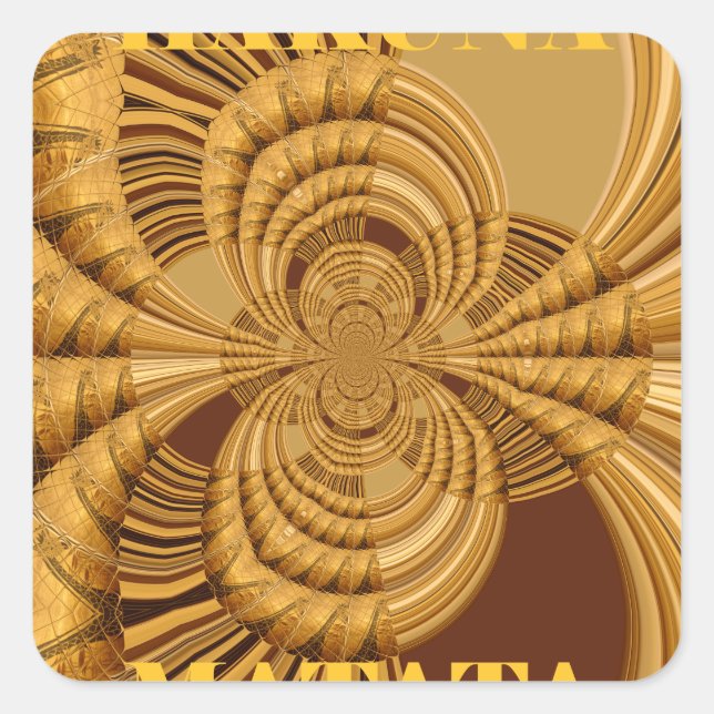 Golden Giraffe Art Print Square Sticker (Front)