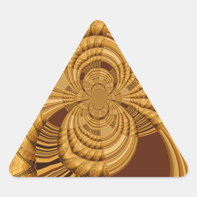 Golden Giraffe Art Print Triangle Sticker (Front)